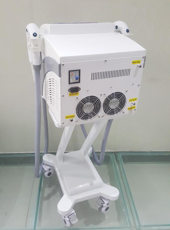 Διπλή μηχανή αφαίρεσης τρίχας Handpiece IPL SHR, γρήγορη ελαφριά IPL πυροβολισμών μηχανή επεξεργασίας