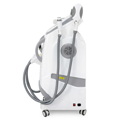 Μηχάνημα Ομορφιάς Λέιζερ Τρεις-σε-Ένα Πολυλειτουργικό Κάθετο Τρεις λαβές Αποτρίχωση Λέιζερ Ανώδυνη Ασφαλής Αποτρίχωση Λέιζερ Αφαίρεση Τατουάζ Μηχάνημα RF