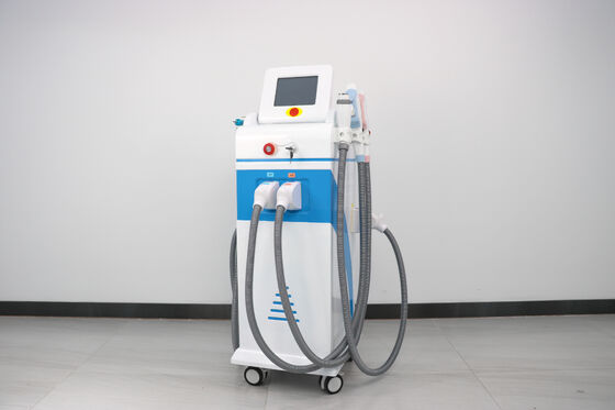 4 in1 πολυλειτουργική μηχανή ομορφιάς Laser Μαγνητο-οπτική φωτεινή κάθετη τέσσερις λαβές Αποτρίχωση Laser Αόλμητη Ασφαλής Αποτρίχωση Laser Αποτρίχωση Τατουάζ RF μηχανή