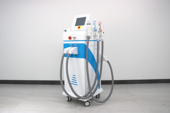 4 in1 πολυλειτουργική μηχανή ομορφιάς Laser Μαγνητο-οπτική φωτεινή κάθετη τέσσερις λαβές Αποτρίχωση Laser Αόλμητη Ασφαλής Αποτρίχωση Laser Αποτρίχωση Τατουάζ RF μηχανή