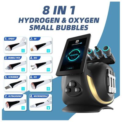 8 σε 1 Hydrogen Oxygen Small Bubble Hydrafacial Machine Πολυλειτουργικός εξοπλισμός κομμωτηρίου περιποίησης δέρματος προσώπου