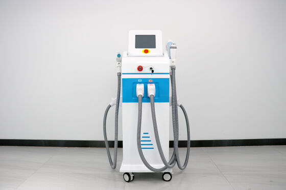 4 in1 πολυλειτουργική μηχανή ομορφιάς Laser Μαγνητο-οπτική φωτεινή κάθετη τέσσερις λαβές Αποτρίχωση Laser Αόλμητη Ασφαλής Αποτρίχωση Laser Αποτρίχωση Τατουάζ RF μηχανή